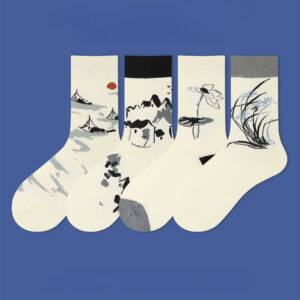 Casual Sailboat Ancient Town Lotus Orchid Countryside Micro Crew Women's Socks