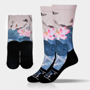 Casual Lotus Flowers Leaves Butterfly Micro Crew Men Women Unisex Socks