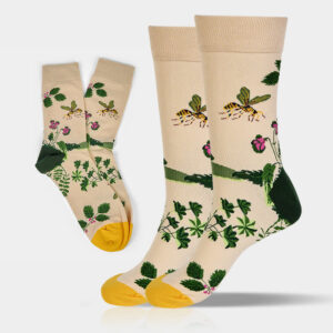 Bee Frog Leaves Pattern Men Women Unisex Cotton Crew Socks