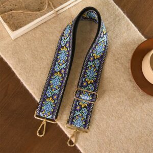 Bohemian Flower Geometric Stripes Embroidery Adjustable Handbags Crossbody Shoulder Bag Purse Straps Replacement