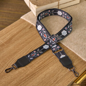 Boho Black Flower Geometric Adjustable Handbags Crossbody Shoulder Bag Straps Replacement