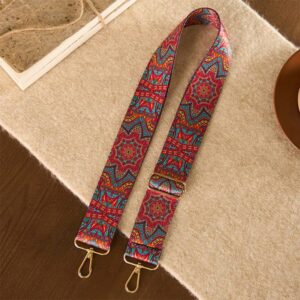 Bohemian Red Mandara Geometric Adjustable Handbags Crossbody Shoulder Bag Purse Straps Replacement