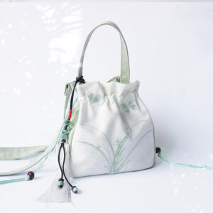 Handmade Embroidered Flowers Canvas Tote Shoulder Bag Handbag